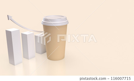 The coffee cup and chart for food and business concept 3d rendering. The coffee cup and chart for food and business concept 3d rendering. 116007715