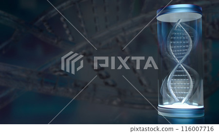 The dna in glass tube for medical or sci concept 3d rendering. The dna in glass tube for medical or sci concept 3d rendering. 116007716