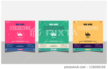 We are hiring job vacancy social media post banner design template 116008109