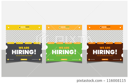 We are hiring job vacancy social media post banner design template 116008115