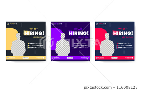 We are hiring job vacancy social media post banner design template 116008125