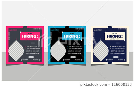 We are hiring job vacancy social media post banner design template 116008133