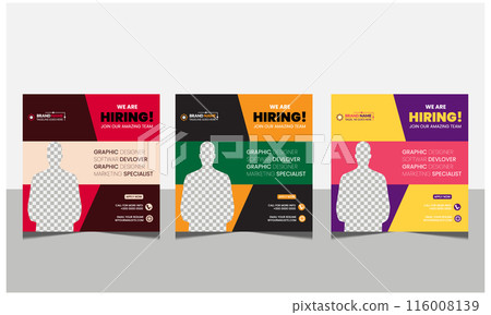 We are hiring job vacancy social media post banner design template 116008139