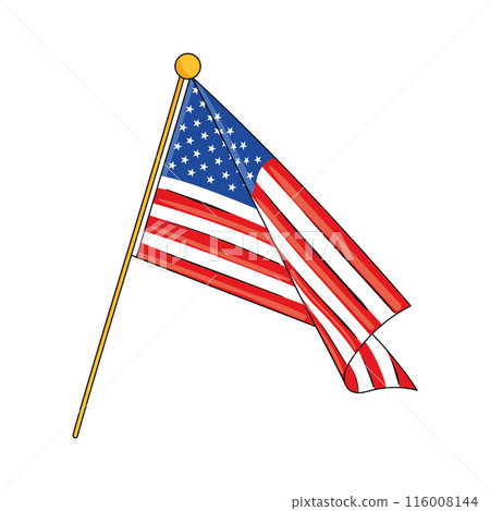 Waving flag sketch of United States Vector illustration 116008144