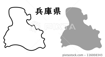 兵庫縣簡單地圖插畫素材 116008343