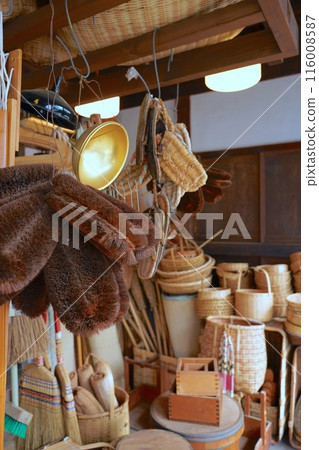 Scenes of life in the Edo period in Tokyo, Japan. Old daily items, Edo-Tokyo Open Air Architectural Museum, 116008587