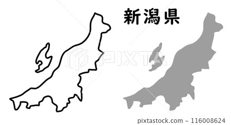 Simple map illustration of Niigata prefecture 116008624