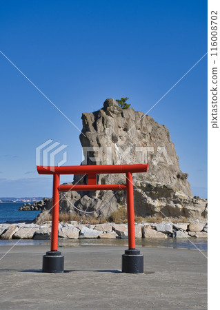 [福島縣] 名古海岸的二岩和鳥居 116008702