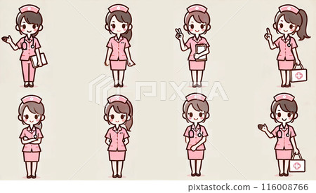 護理師各種姿勢（全身） 116008766