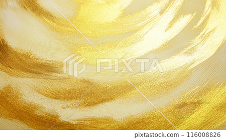 Golden Japanese paper, brush strokes, golden rings, overlapping circles, traditional Japanese beauty, Japanese culture, Japanese style (abstract) background 116008826