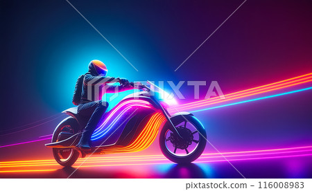 CG illustrations: Motorcycle touring image material 116008983