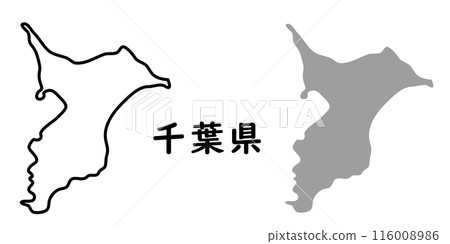 千葉縣簡單地圖插畫素材 千葉縣簡單地圖插畫素材 116008986