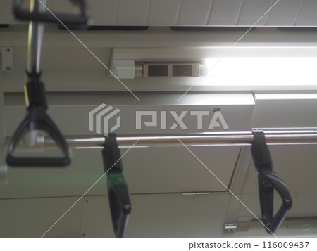 Security cameras inside trains (attached to fluorescent lights) Security cameras inside trains (attached to fluorescent lights) 116009437