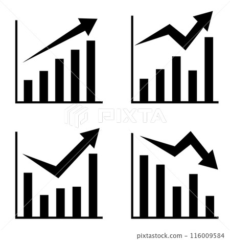 Monochrome bar graph set 116009584