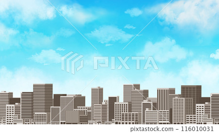 Buildings and blue sky background Cityscape 16:9 116010031