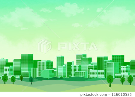 Buildings and nature green background Buildings and nature green background 116010585