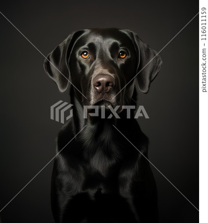 Black labrador dog on a clean background, Pet, Animals. 116011159
