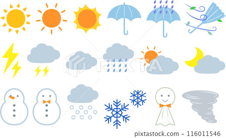 天氣手寫風格天氣圖示集 116011546