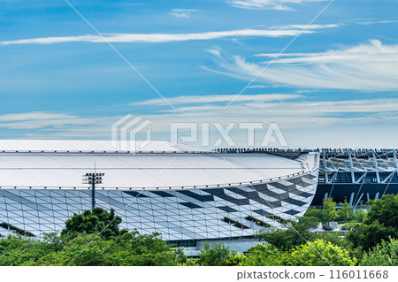 Musashino Forest Sport Plaza seen from the hill Musashino Forest Sport Plaza seen from the hill 116011668