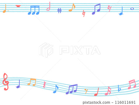 手寫音符背景框架，音樂設計背景 116011691