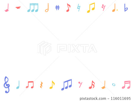 Handwritten music notes background frame, music design background 116011695