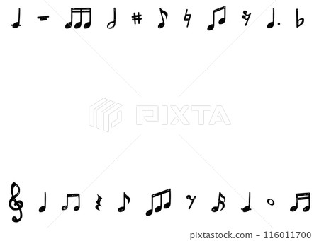 Handwritten music notes background frame, music design background 116011700