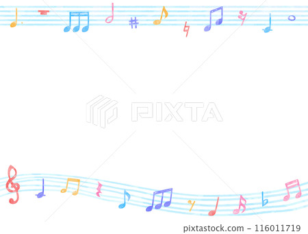Handwritten music notes background frame, music design background, watercolor color Handwritten music notes background frame, music design background, watercolor color 116011719