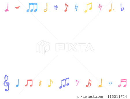 Handwritten music notes background frame, music design background, watercolor color 116011724