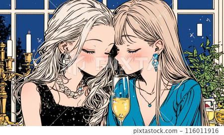 女孩之夜:志同道合的女性朋友聚會,一起喝酒,吃美味的食物,談論工作和浪漫。 女孩之夜:志同道合的女性朋友聚會,一起喝酒,吃美味的食物,談論工作和浪漫。 116011916