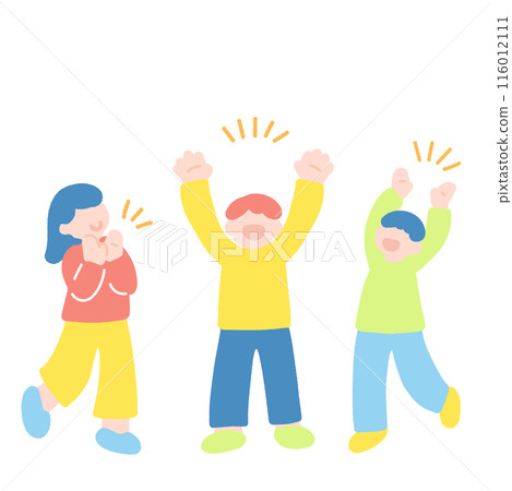 Flat illustration of people celebrating 116012111