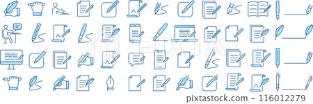 Vector set of line icons about lighting in two colors Vector set of line icons about lighting in two colors 116012279