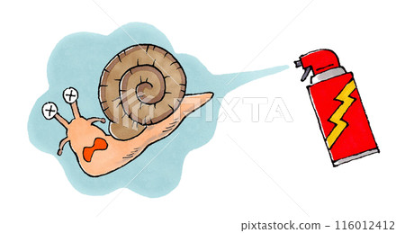 蝸牛被噴灑殺蟲劑 蝸牛被噴灑殺蟲劑 116012412