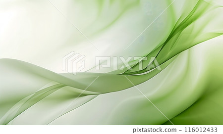 Abstract Green and White Flowing Leaves - Nature-Inspired Background_7 116012433