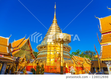 Wat Phra That Doi Suthep or golden temple is famous visiting place or landmark and attraction of Chiang Mai, Thailand. 116012698