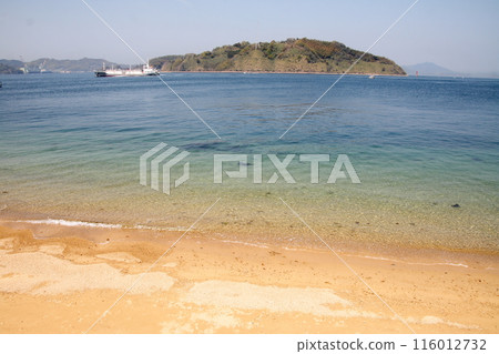 View of the small islands from the beach of Umashima in the Kurushima Straits View of the small islands from the beach of Umashima in the Kurushima Straits 116012732