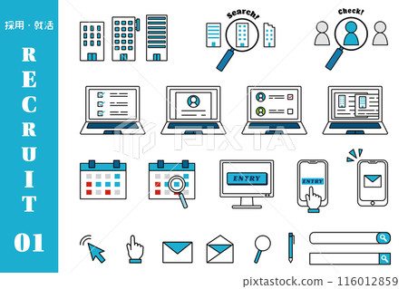 Vector illustration material related to job hunting and career change / recruitment / human resources / entry 116012859