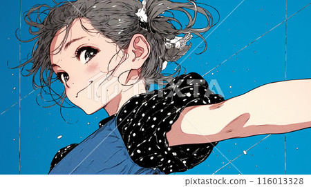 A happy and joyful young woman jumping 116013328