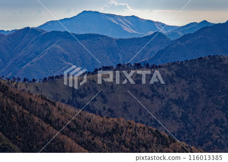 Mount Kumotori seen from the climb of Mount Kobushin in Okuchichibu 116013385