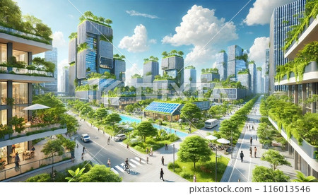 04 Coexistence of a futuristic city and nature 116013546