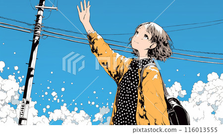 年輕女子揮手打招呼 116013555