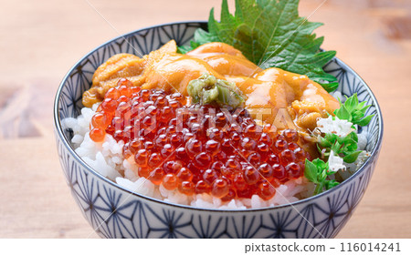 The best seafood bowl: Sea urchin and salmon roe bowl 116014241