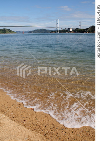 View of the Kurushima Strait from the sandy beach of Imabari Ohama View of the Kurushima Strait from the sandy beach of Imabari Ohama 116014295