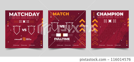 Set of modern sport match social media vector template 116014576