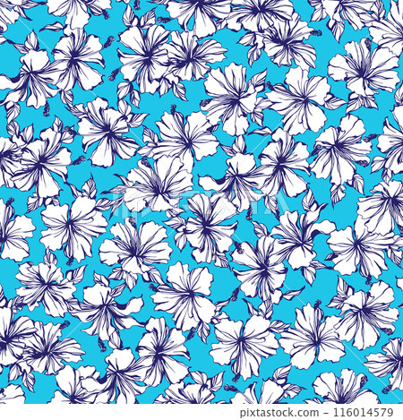 Hibiscus textile pattern perfect for aloha shirts, 116014579