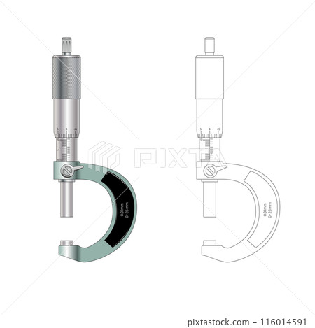 Realistic micrometer vector illustration 116014591