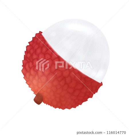 Half peeled lychee (litchi) Half peeled lychee (litchi) 116014770