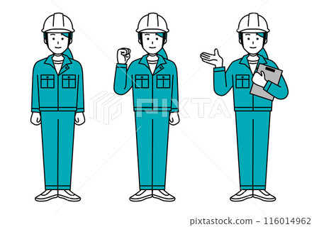 Set of female workers doing fist pumps Set of female workers doing fist pumps 116014962