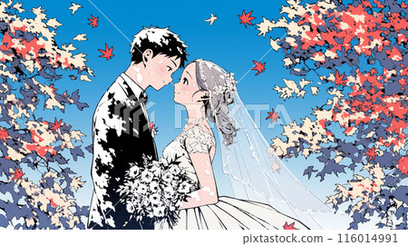 Wedding in the autumn leaves 116014991
