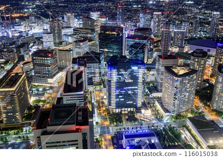 從橫濱市地標塔展望台眺望港未來夜景 116015038