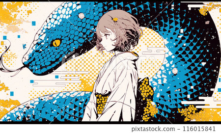 Giant Snake: Young Woman and Her Friends 116015841